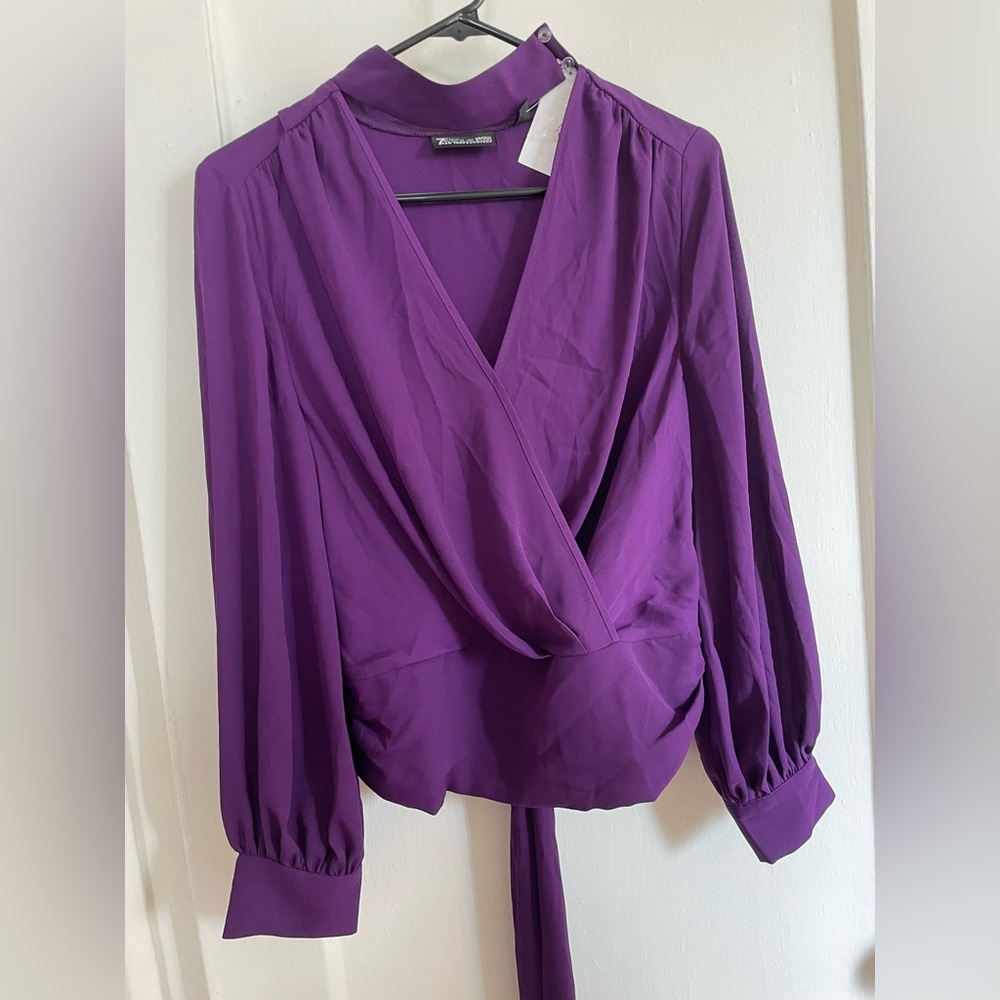 7th Ave Design Studio by New York &Company purple blouse